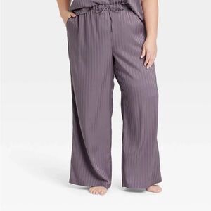 Auden Satin Pajama Wide-Leg Pants